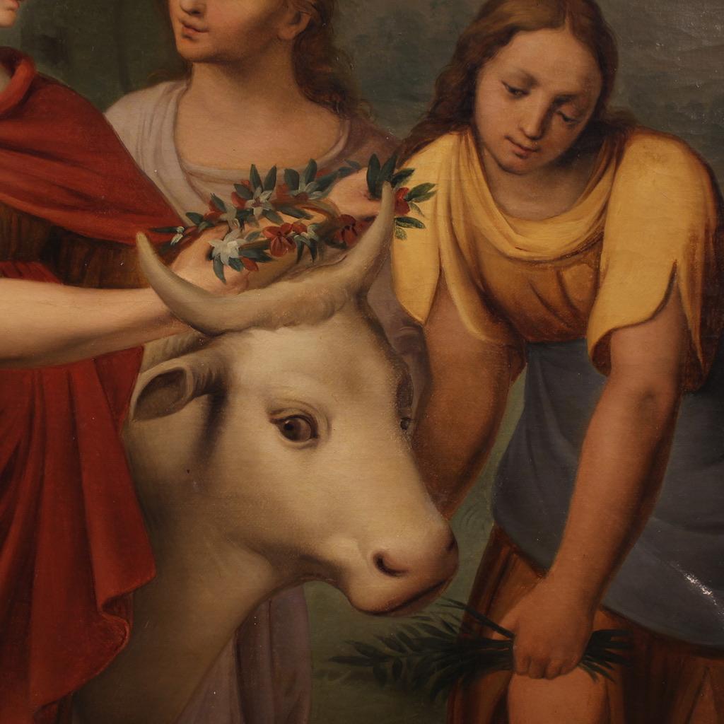 huile sur toile du XIXe siècle Peinture italienne mythologique Le viol d'Europe, 1820 en vente 3