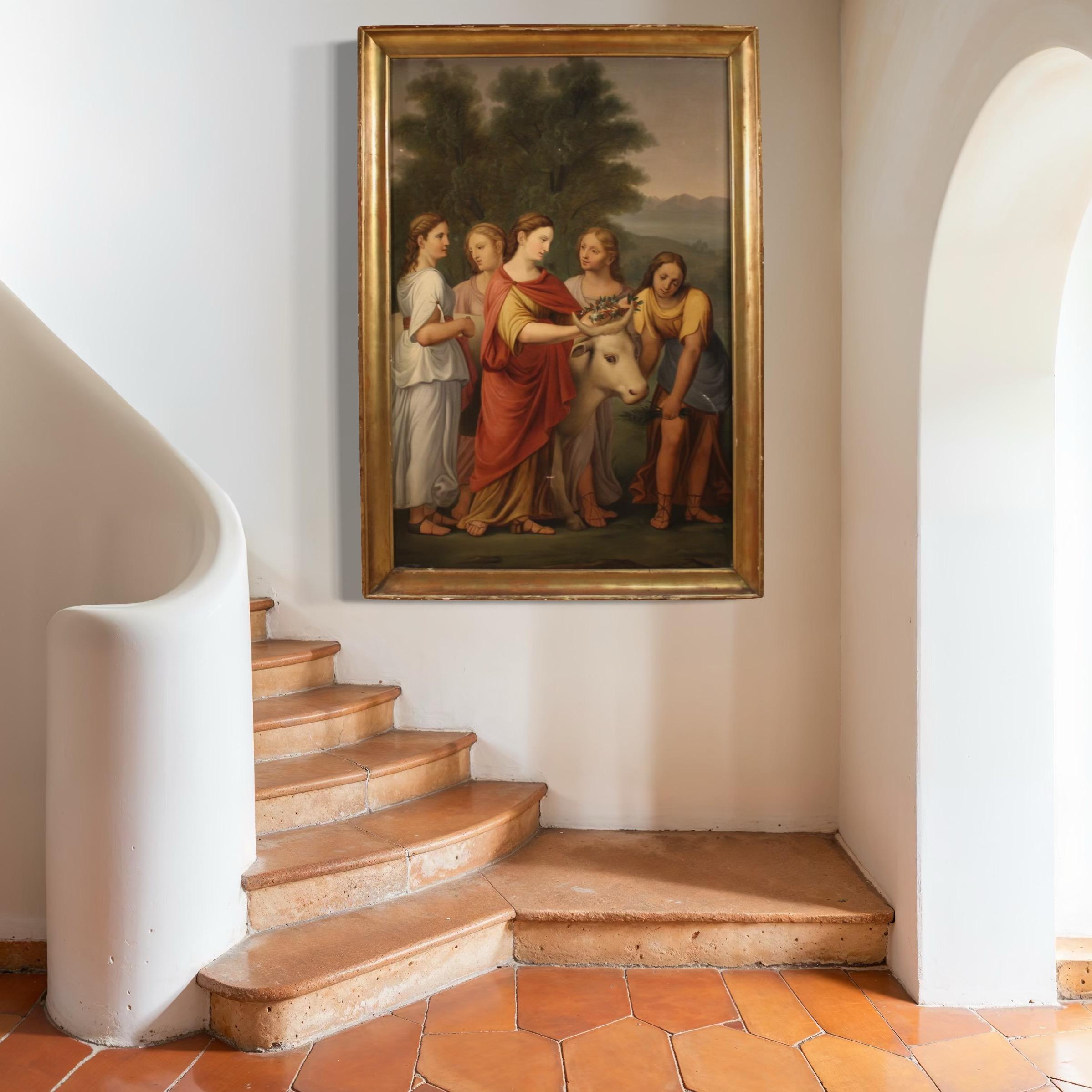 huile sur toile du XIXe siècle Peinture italienne mythologique Le viol d'Europe, 1820 en vente 6