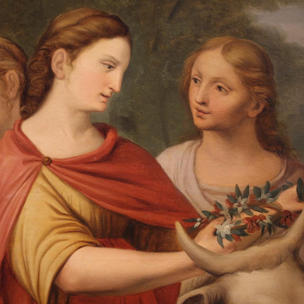 huile sur toile du XIXe siècle Peinture italienne mythologique Le viol d'Europe, 1820 Bon état - En vente à Vicoforte, Piedmont