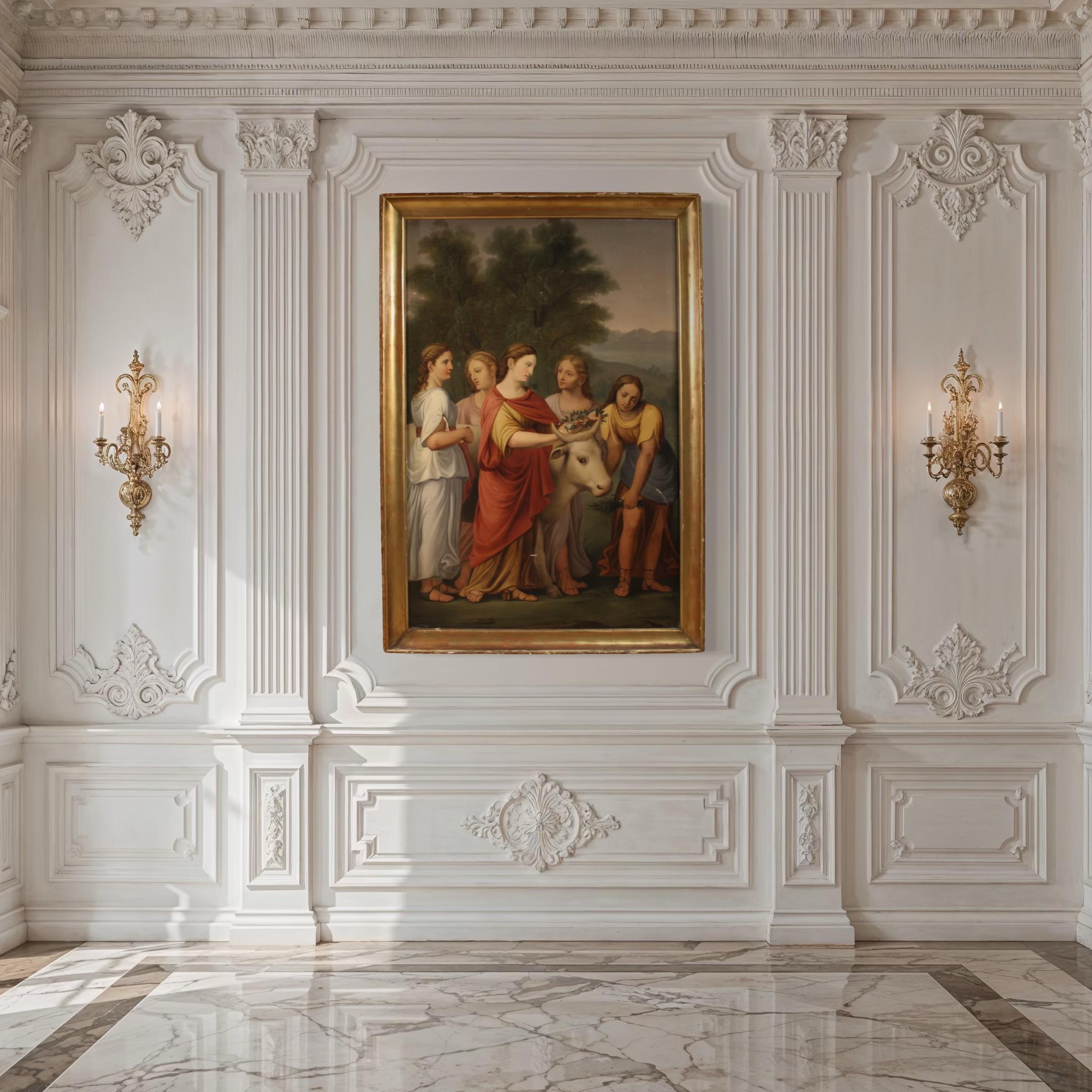 Early 19th Century huile sur toile du XIXe siècle Peinture italienne mythologique Le viol d'Europe, 1820 en vente