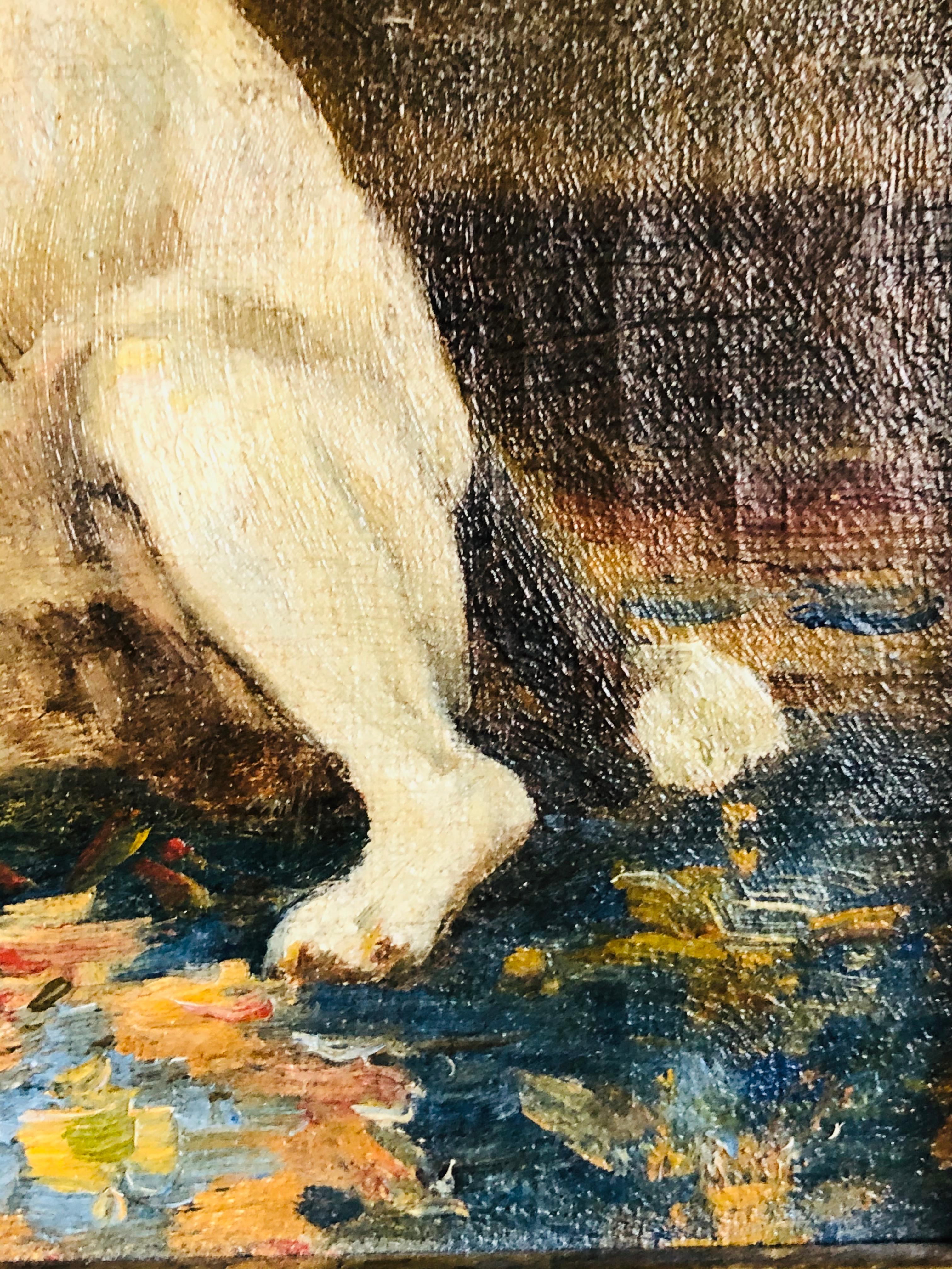 19th Century Oil on Canvas of a Dog, Jay Hamilton with Provenance 4