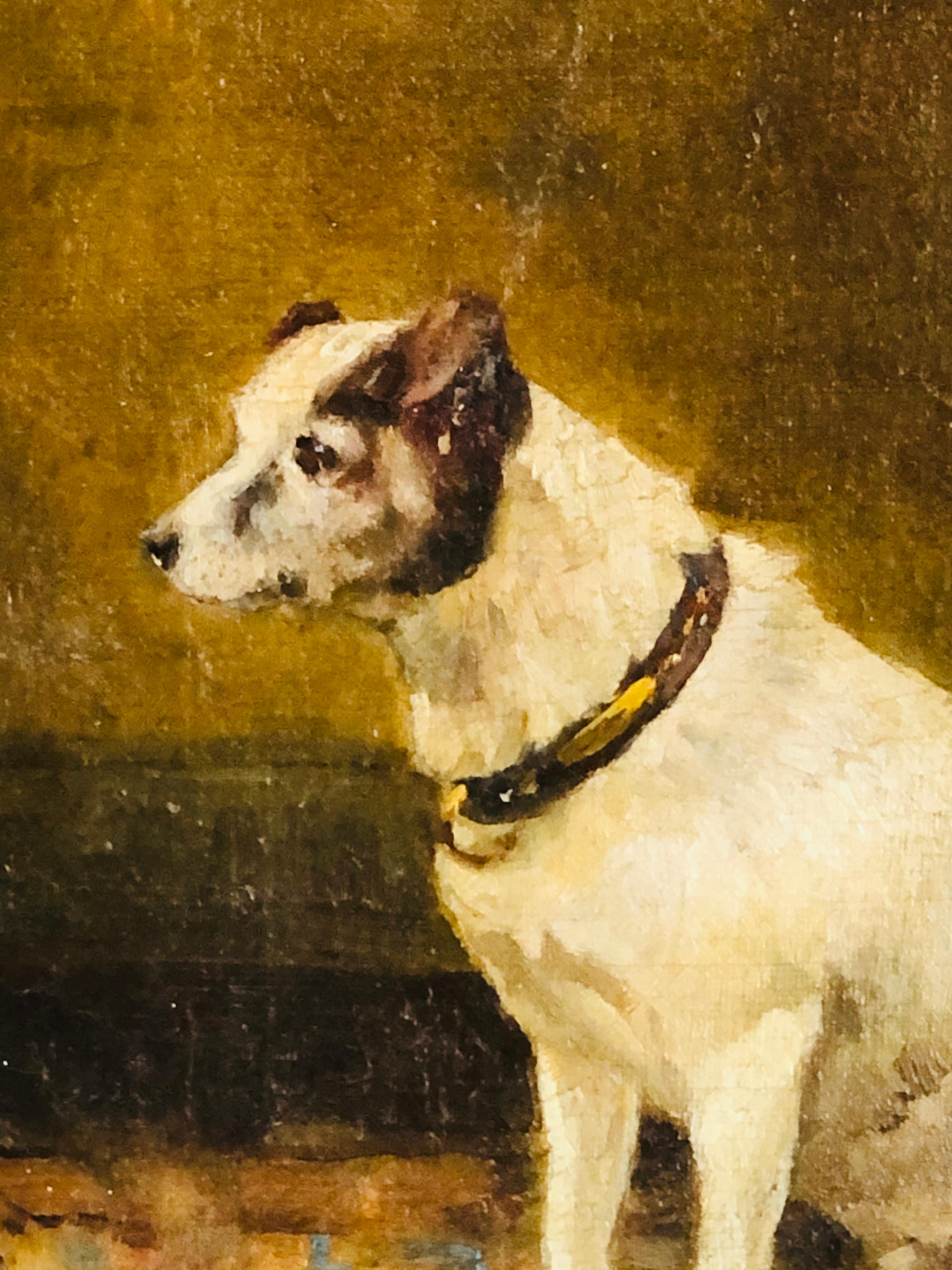 19th Century Oil on Canvas of a Dog, Jay Hamilton with Provenance In Good Condition In Stamford, CT