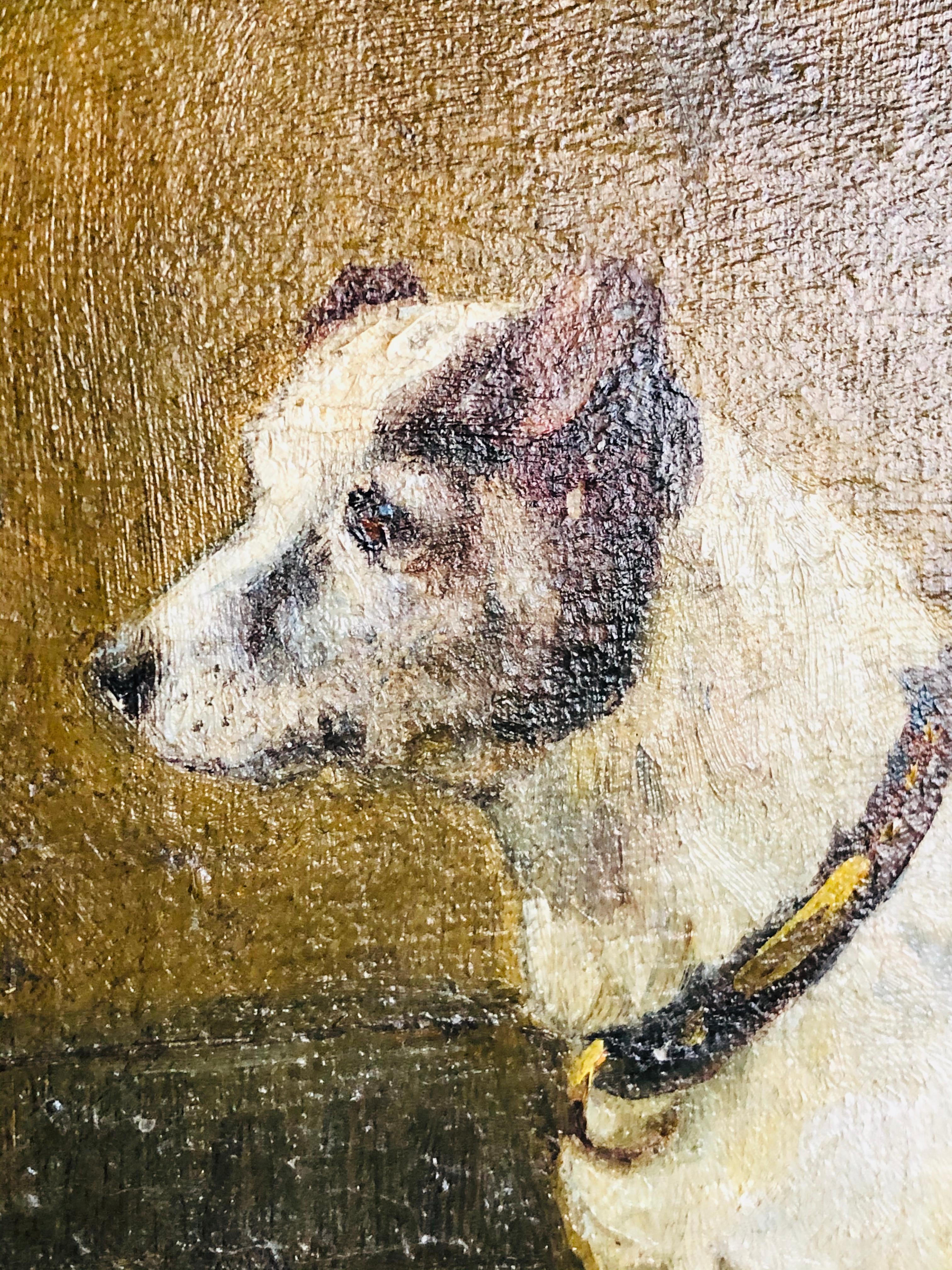 20th Century 19th Century Oil on Canvas of a Dog, Jay Hamilton with Provenance