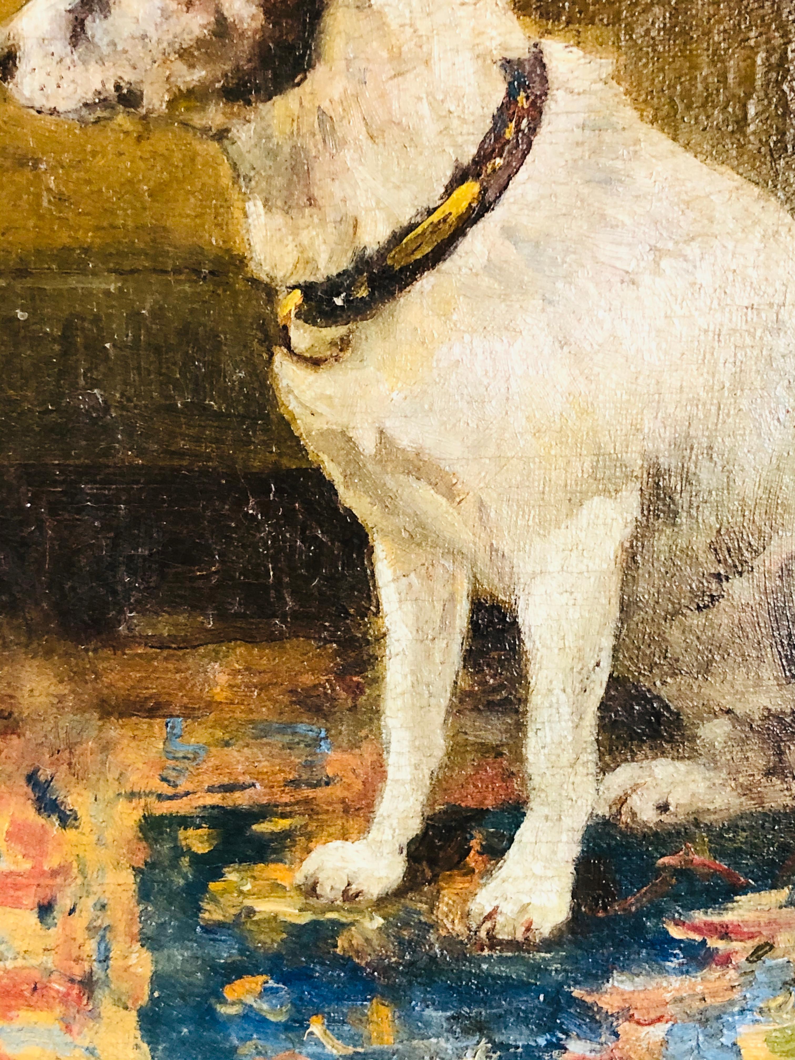 19th Century Oil on Canvas of a Dog, Jay Hamilton with Provenance 2