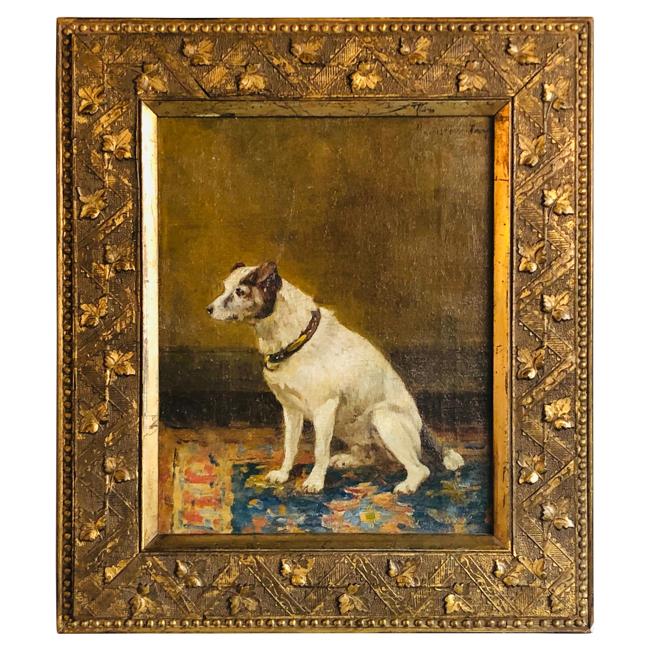 19th Century Oil on Canvas of a Dog, Jay Hamilton with Provenance