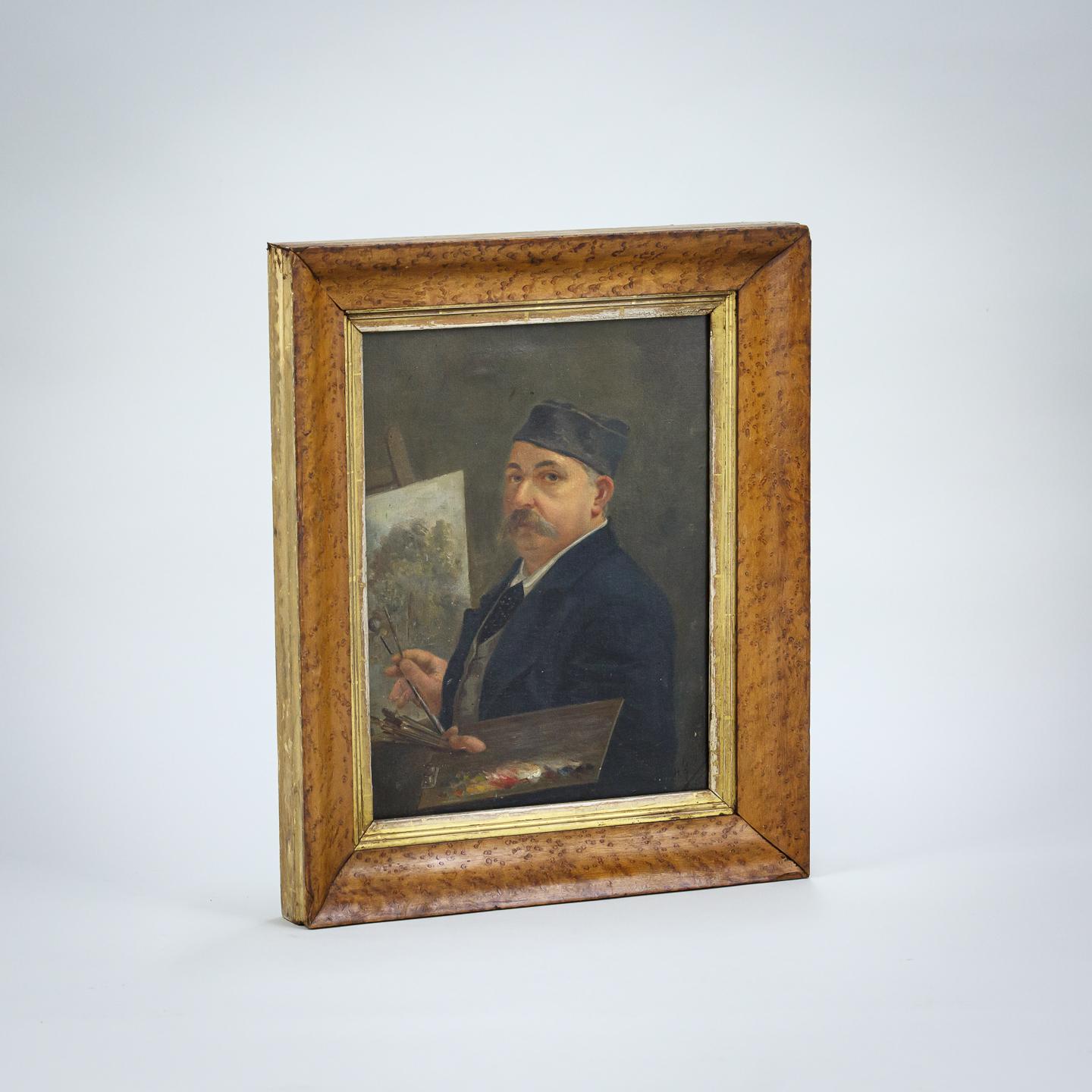 Huile sur toile du XIXe siècle représentant un artiste à l'œuvre Bon état - En vente à Pease pottage, West Sussex