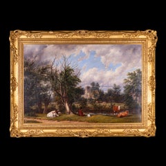 19. Jahrhundert Öl auf Leinwand der englischen pastoralen Landschaft von Thomas Baker