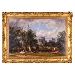 19. Jahrhundert Öl auf Leinwand der englischen pastoralen Landschaft von Thomas Baker