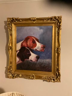 19TH century oil on canvas of pointers