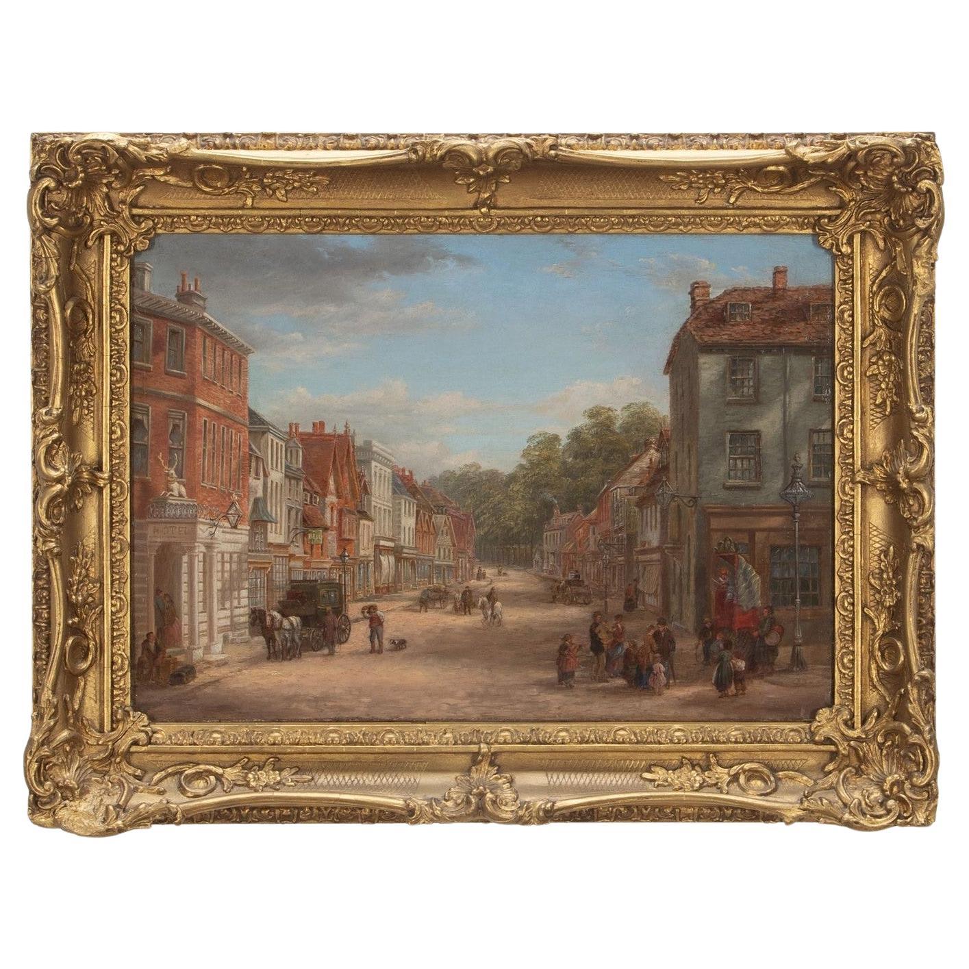 19th Century Oil on Canvas of Reigate, Surry