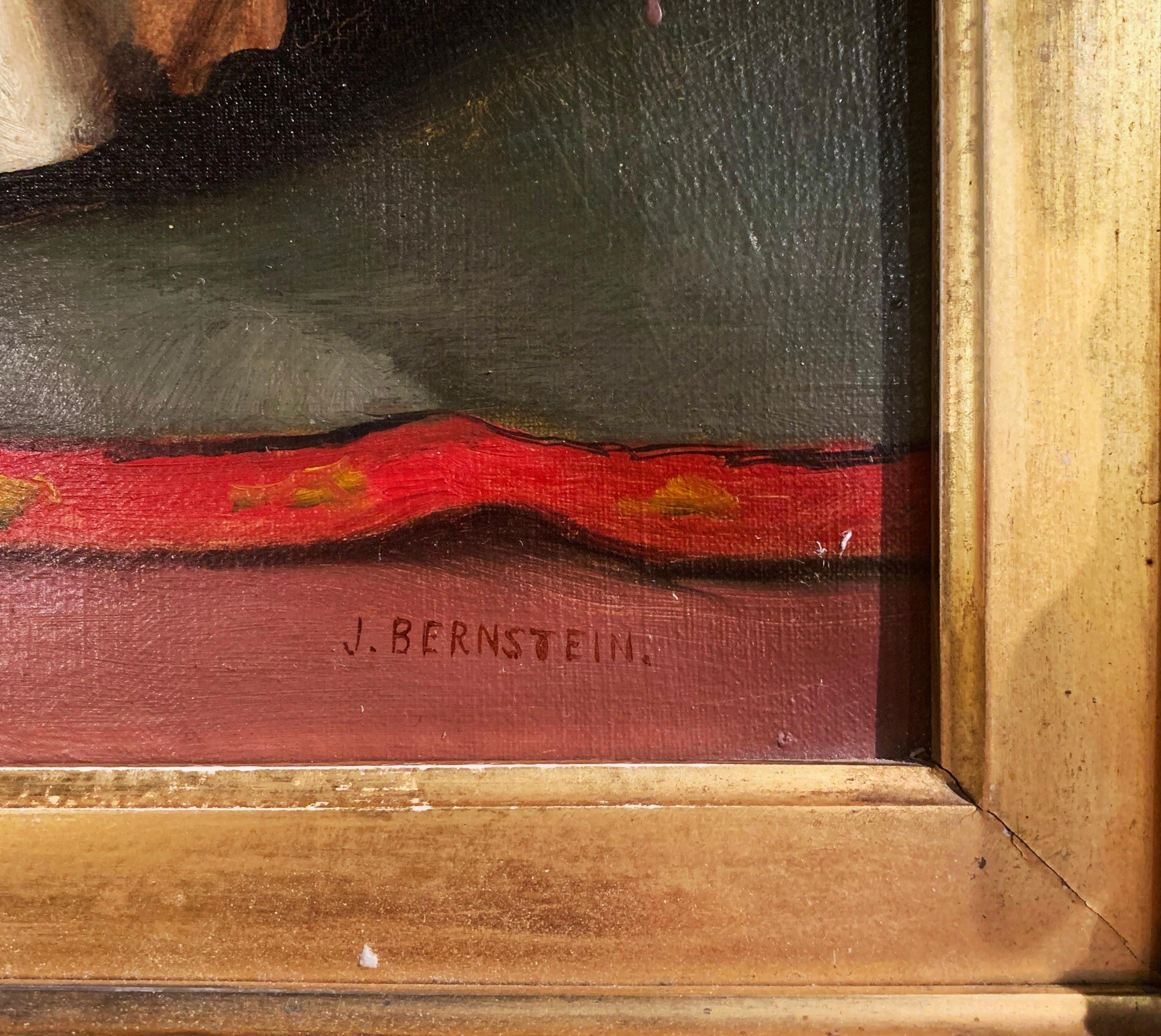 Allemand Peinture à l'huile sur toile du XIXe siècle « A Heavenly Recital » signée J. Bernstein en vente