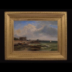 19th Century Oil on Canvas Painting by James Webb British Artist of Deauville