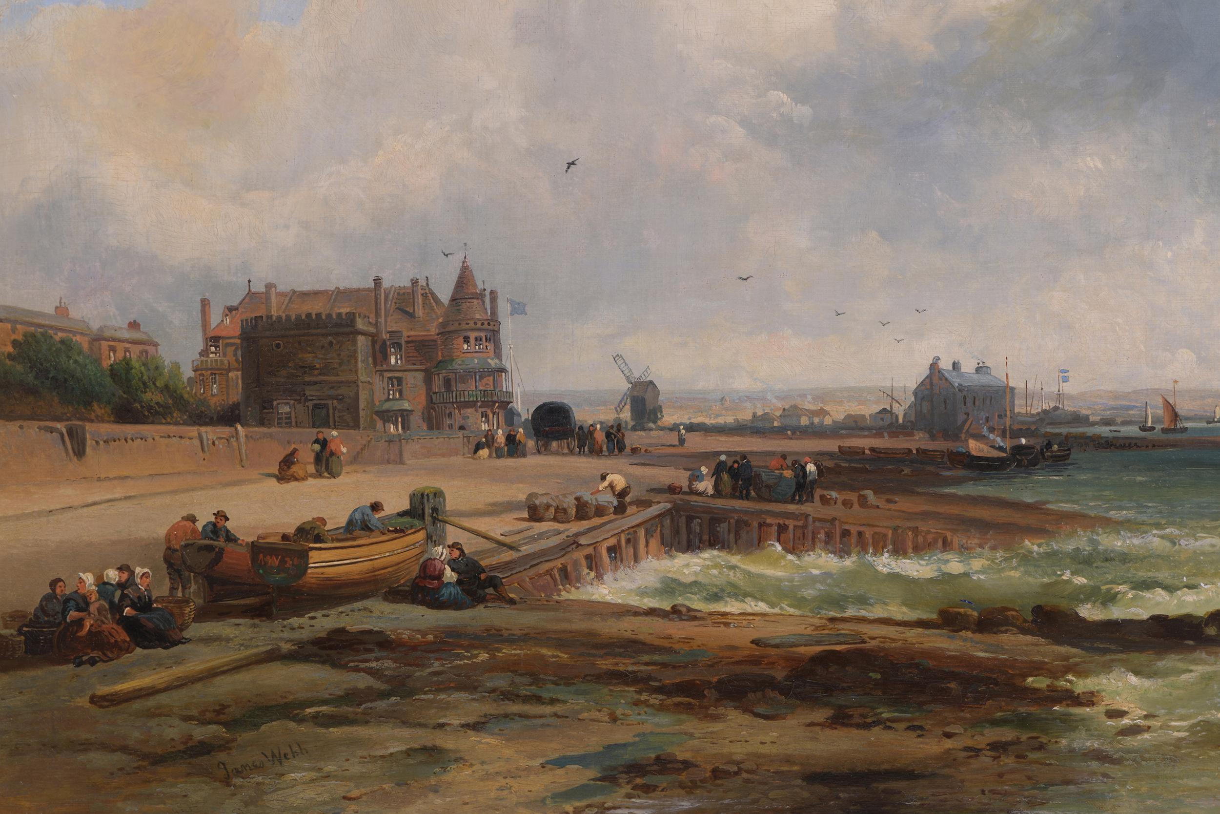 Anglais Peinture à l'huile sur toile du XIXe siècle par James Webb, artiste britannique de Deauville en vente