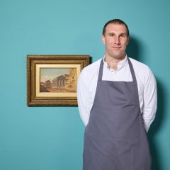 19th Century Oil on Canvas Painting of the Temple of Fortuna Virillis