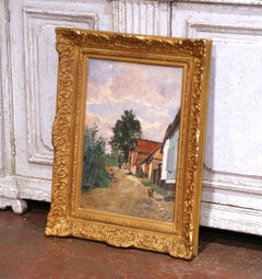 19th Century Oil on Canvas Painting “Paysanne sur un chemin” Signed Edmond Yon