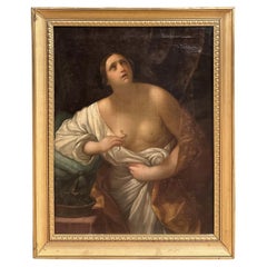 19th CENTURY OIL ON CANVAS PAINTING WITH CLEOPATRA 
