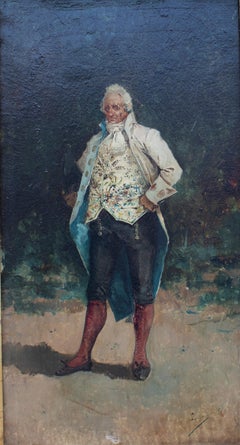 19th Century Oil on Canvas Portrait by Eugenio Lucas