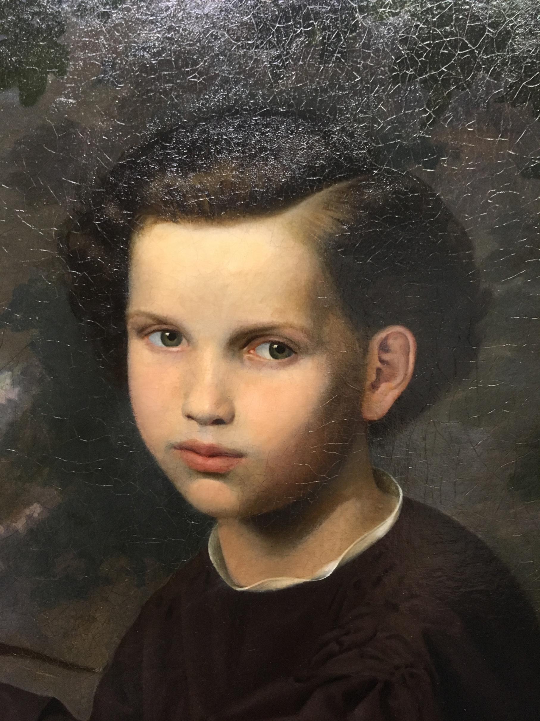 Wood 19th Century Oil on Canvas Portrait