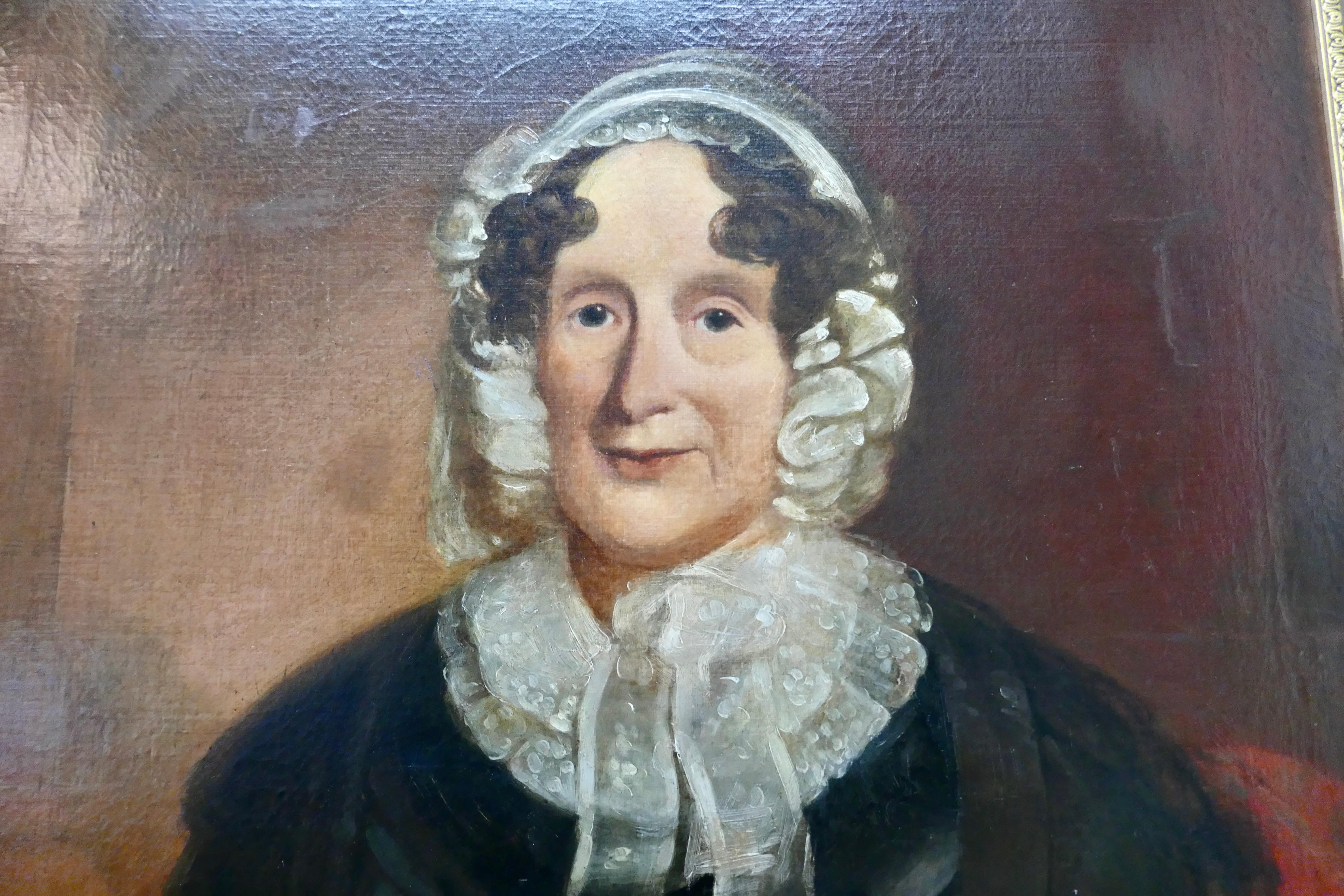 19th Century Oil on Canvas Portrait of a Gentlewoman In Good Condition For Sale In Chillerton, Isle of Wight