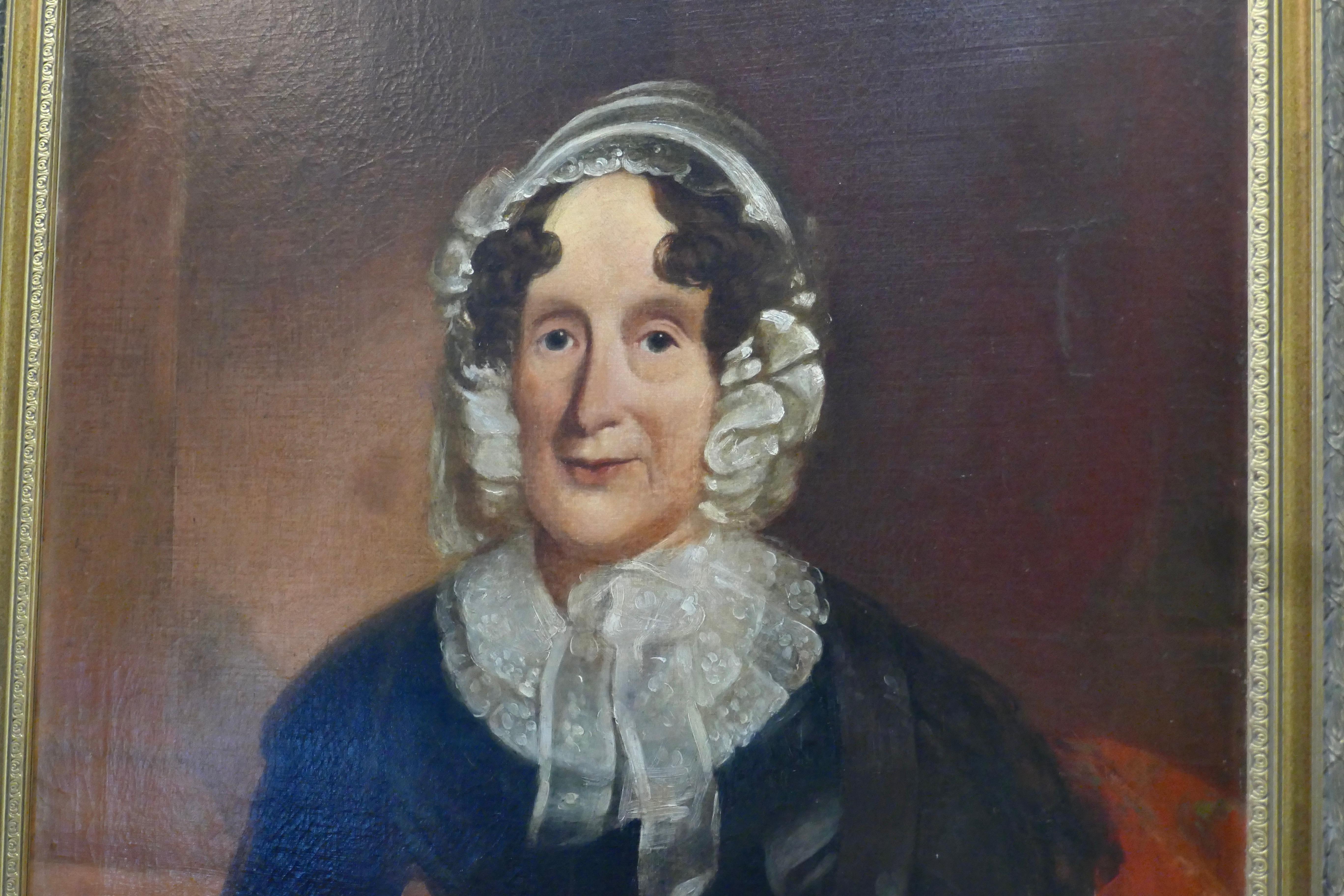 Portrait d'une femme sur toile du XIXe siècle, huile sur toile en vente 4