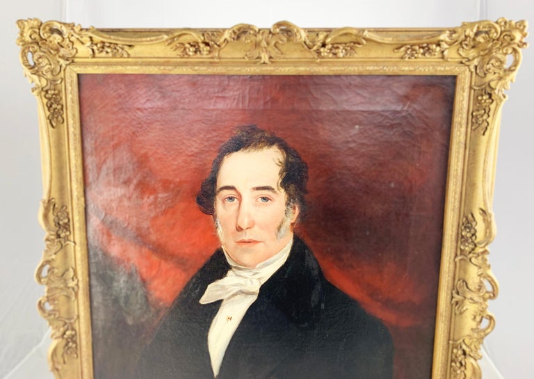 19th Century Oil On Canvas Portrait Of An English Gentleman For Sale at ...