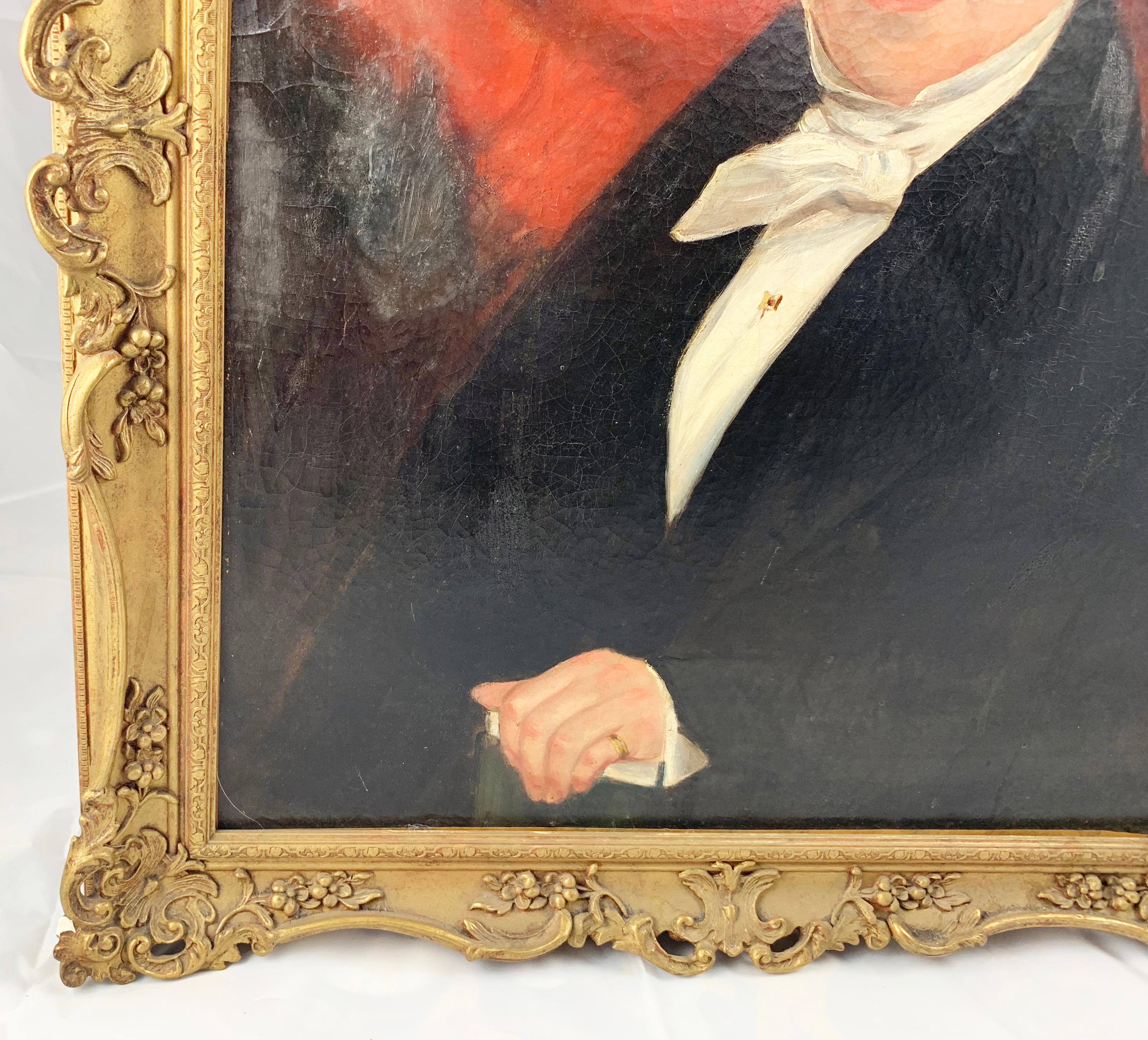 19th Century Oil On Canvas Portrait Of An English Gentleman For Sale 3