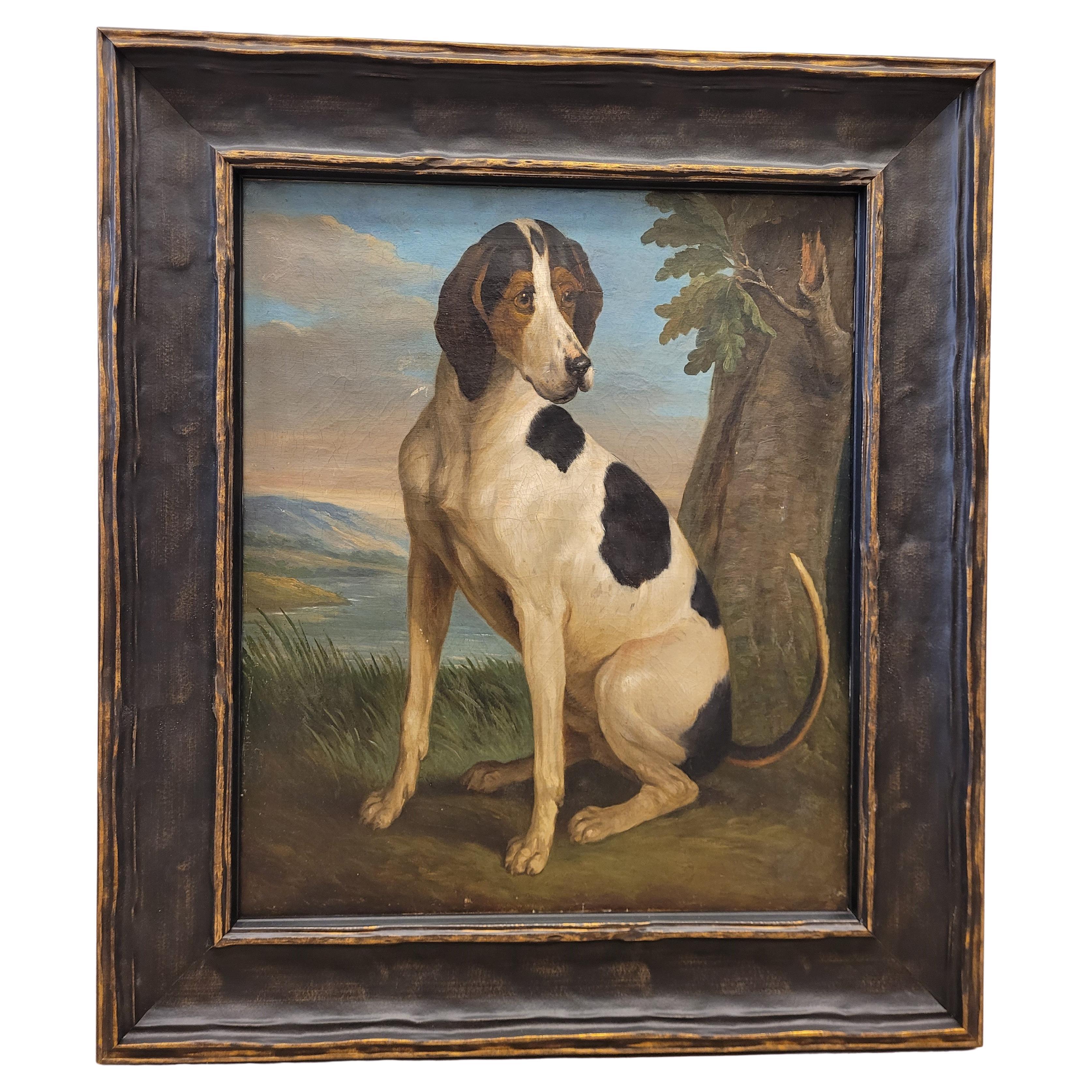 19th Century Oil on Canvas "Portrait of King, S Dog", Pompeia
