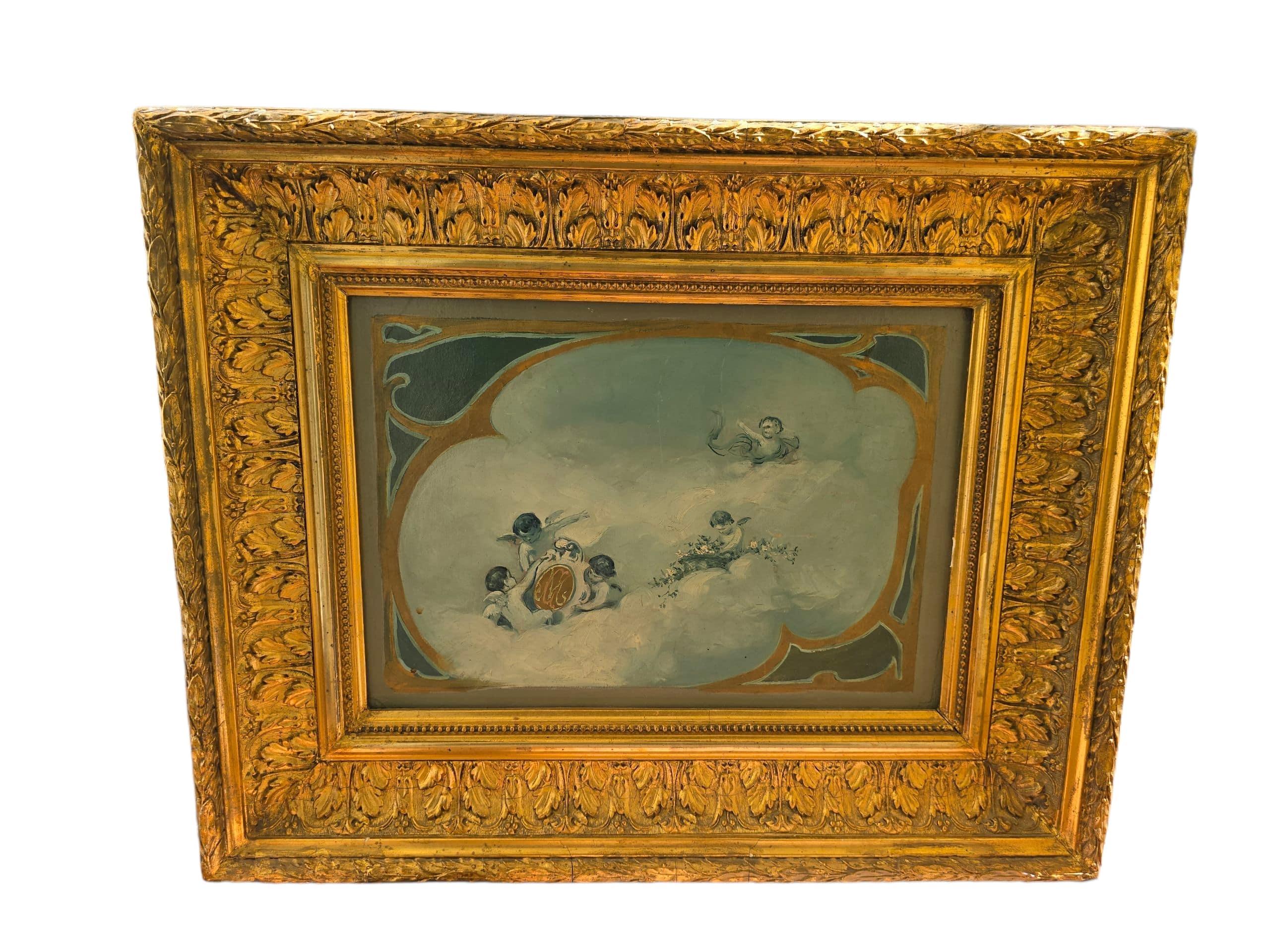 19. Jahrhundert Öl auf Leinwand - Vorbereitende Studie im Zustand „Gut“ im Angebot in Madrid, ES