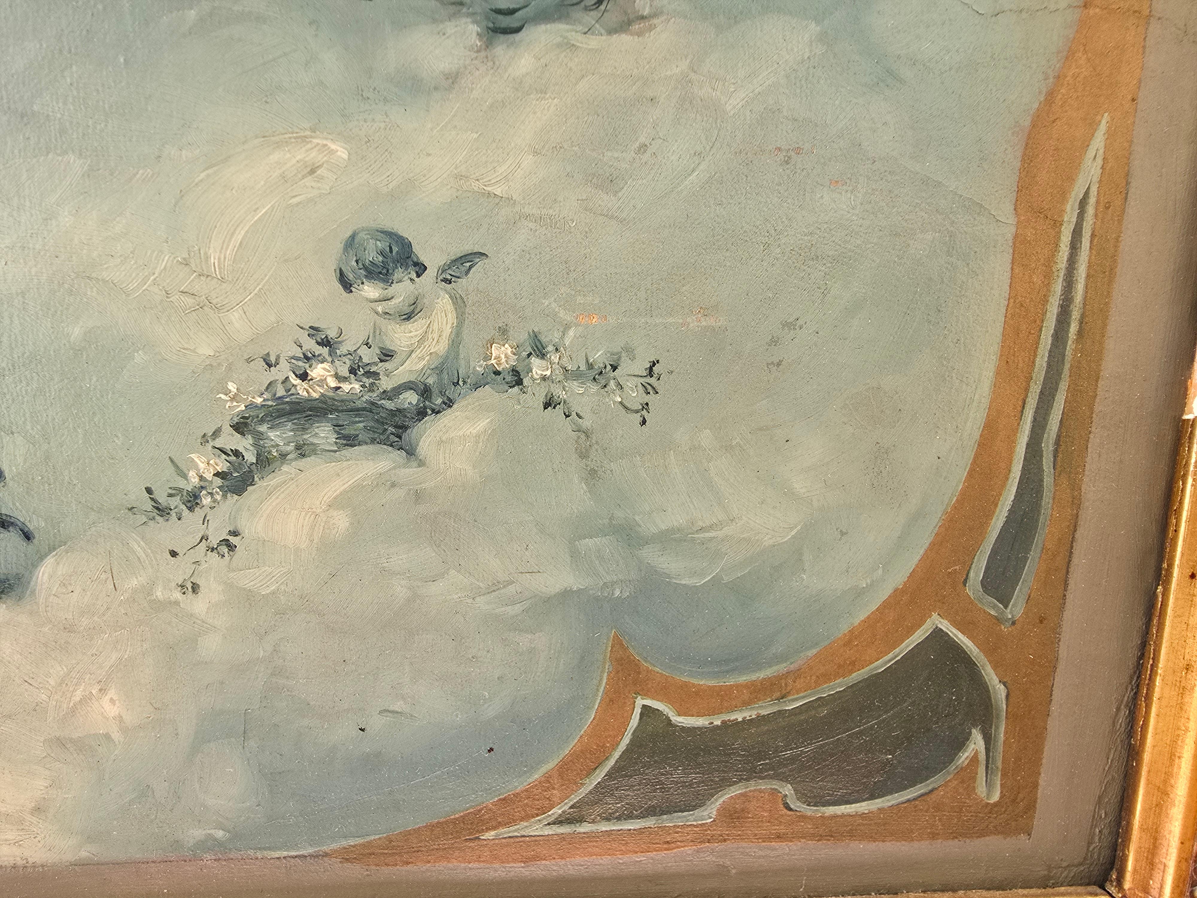 19. Jahrhundert Öl auf Leinwand - Vorbereitende Studie im Angebot 3