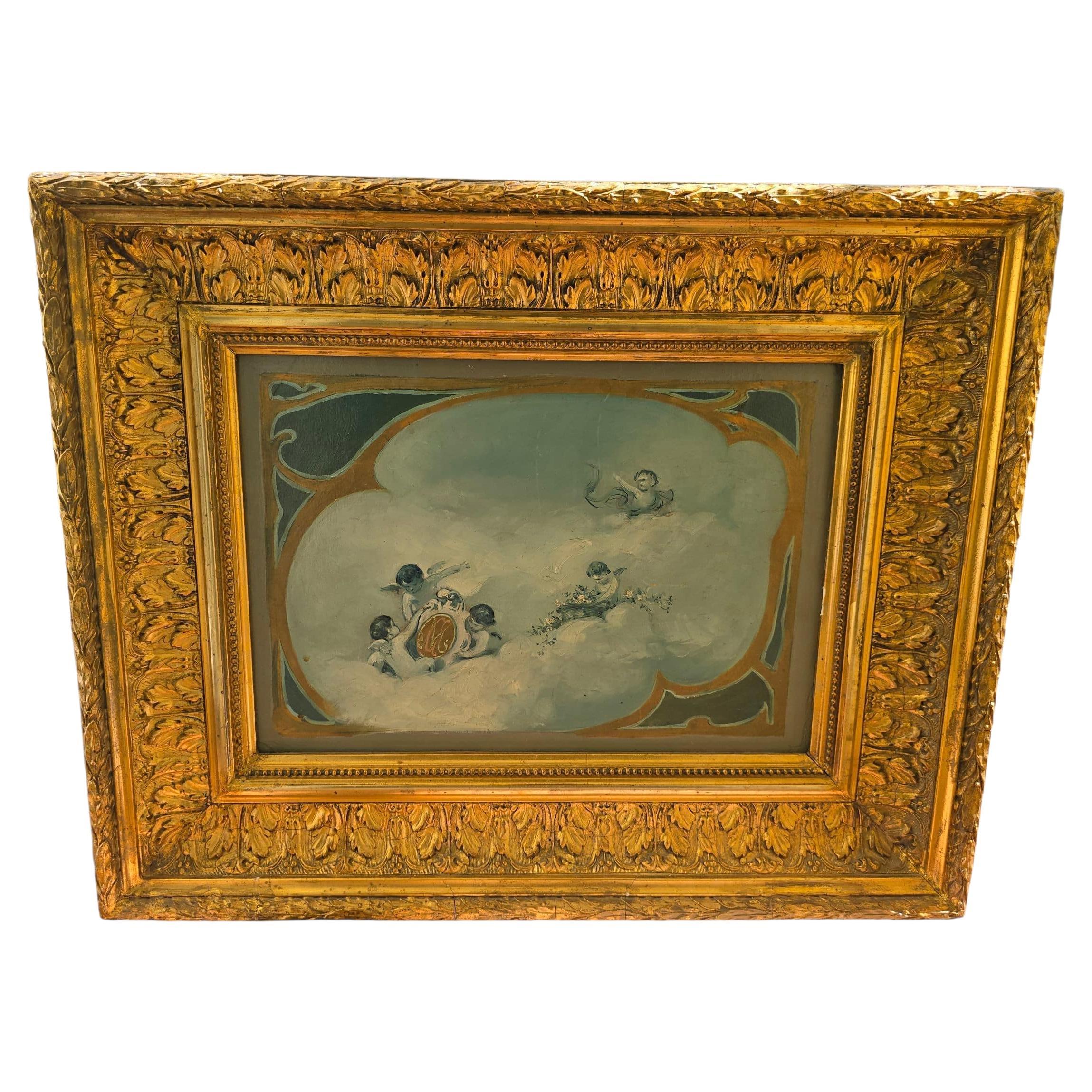 19. Jahrhundert Öl auf Leinwand - Vorbereitende Studie im Angebot