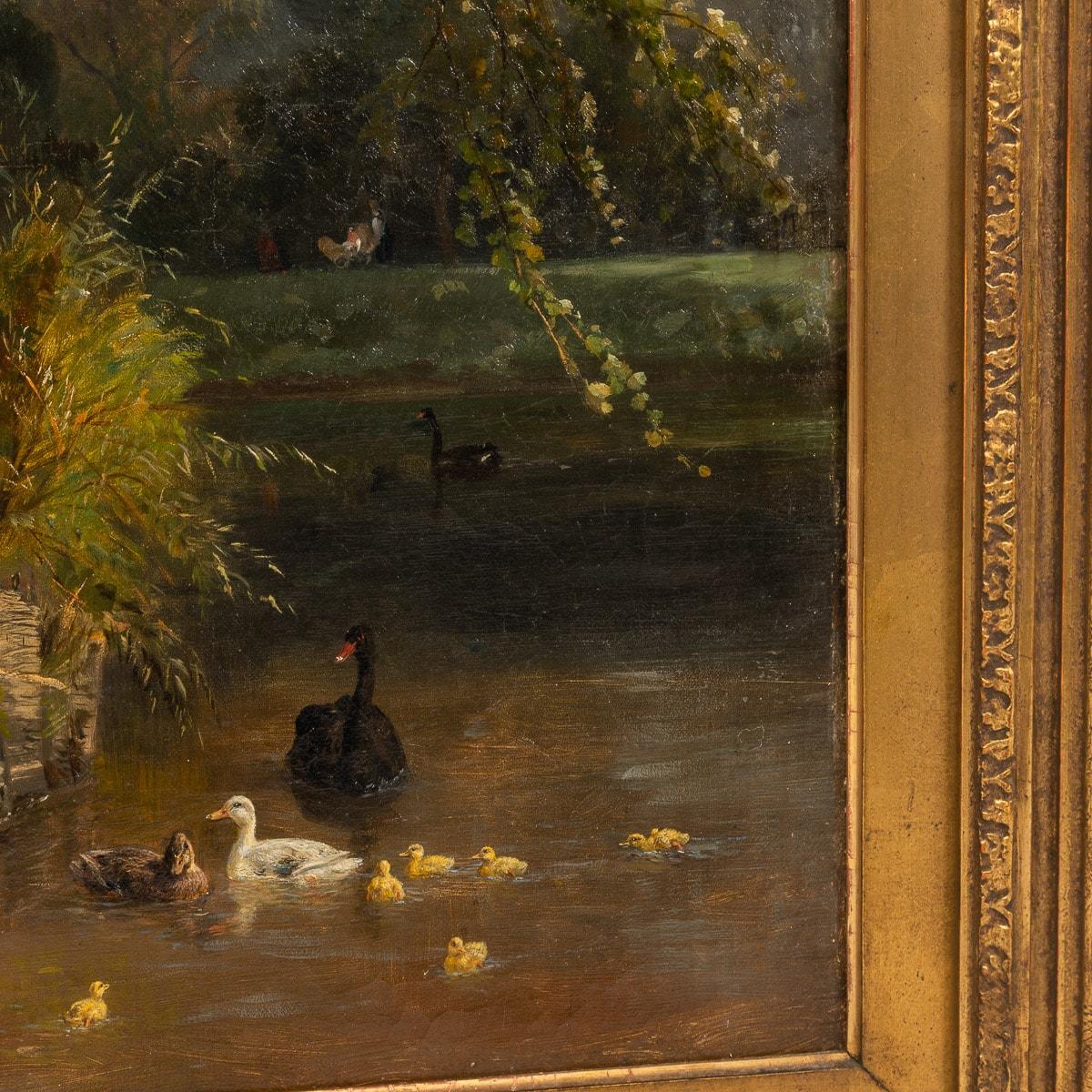 19. Jahrhundert Öl auf Leinwand Ländliches Gemälde, signiert Carl Jutz (1838 - 1916) im Angebot 6