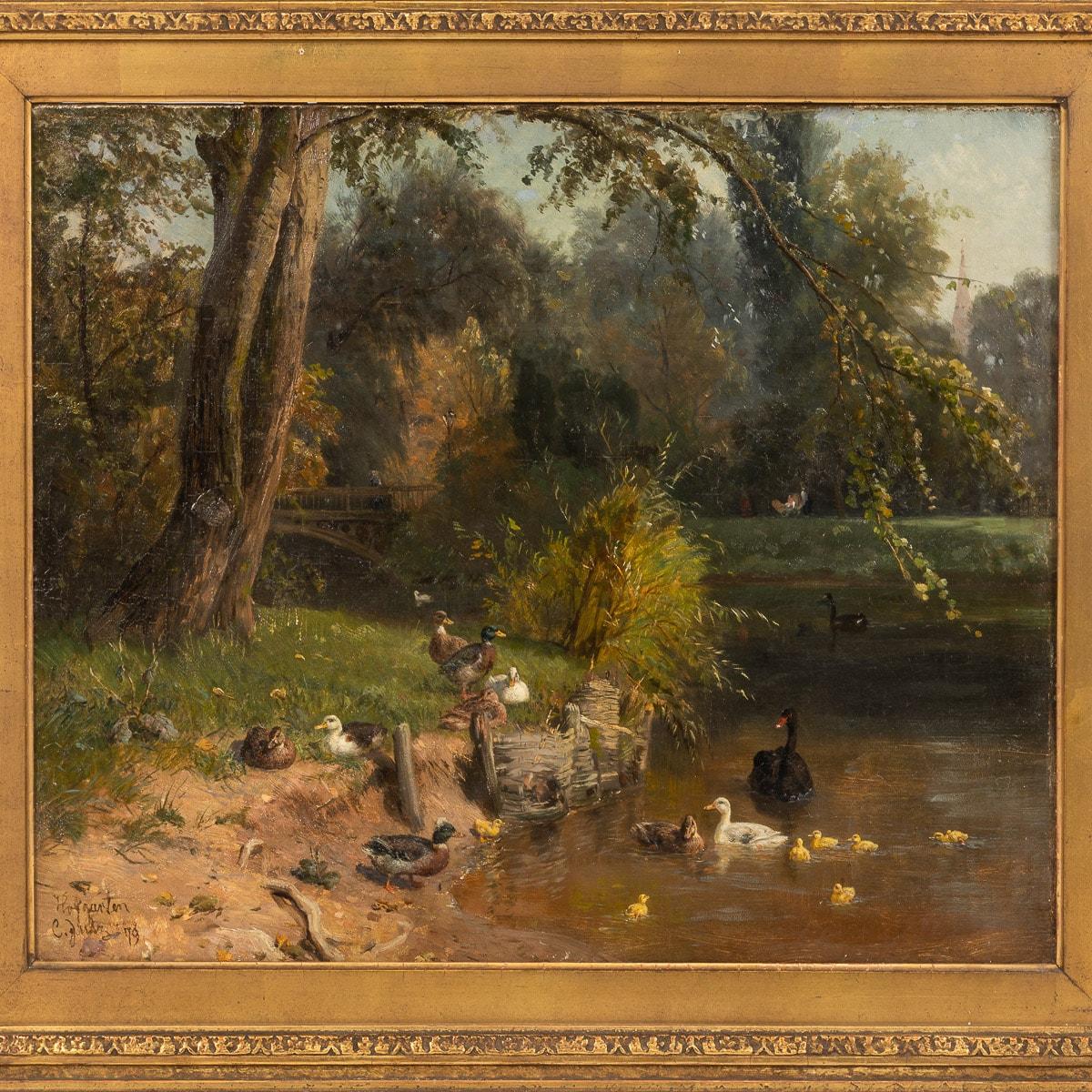 19. Jahrhundert Öl auf Leinwand Ländliches Gemälde, signiert Carl Jutz (1838 - 1916) (Deutsch) im Angebot