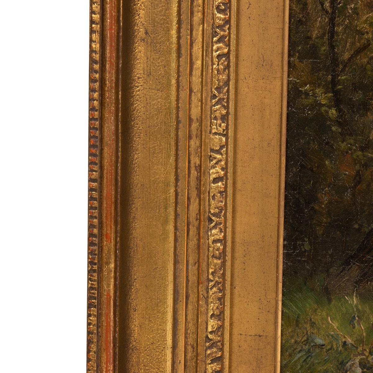 19. Jahrhundert Öl auf Leinwand Ländliches Gemälde, signiert Carl Jutz (1838 - 1916) im Angebot 1