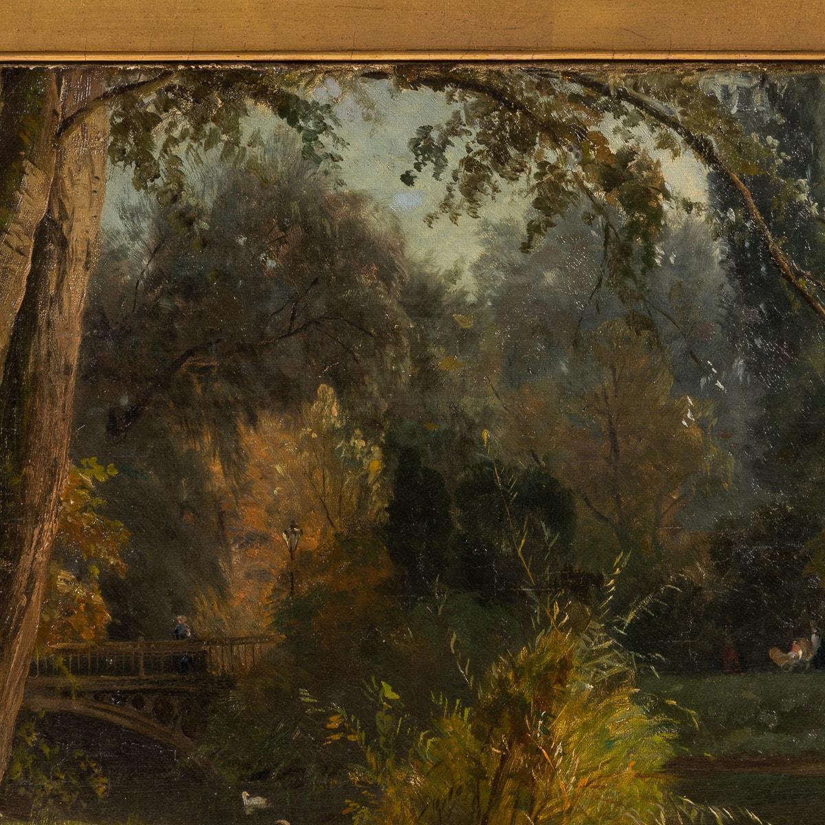 19. Jahrhundert Öl auf Leinwand Ländliches Gemälde, signiert Carl Jutz (1838 - 1916) im Angebot 4