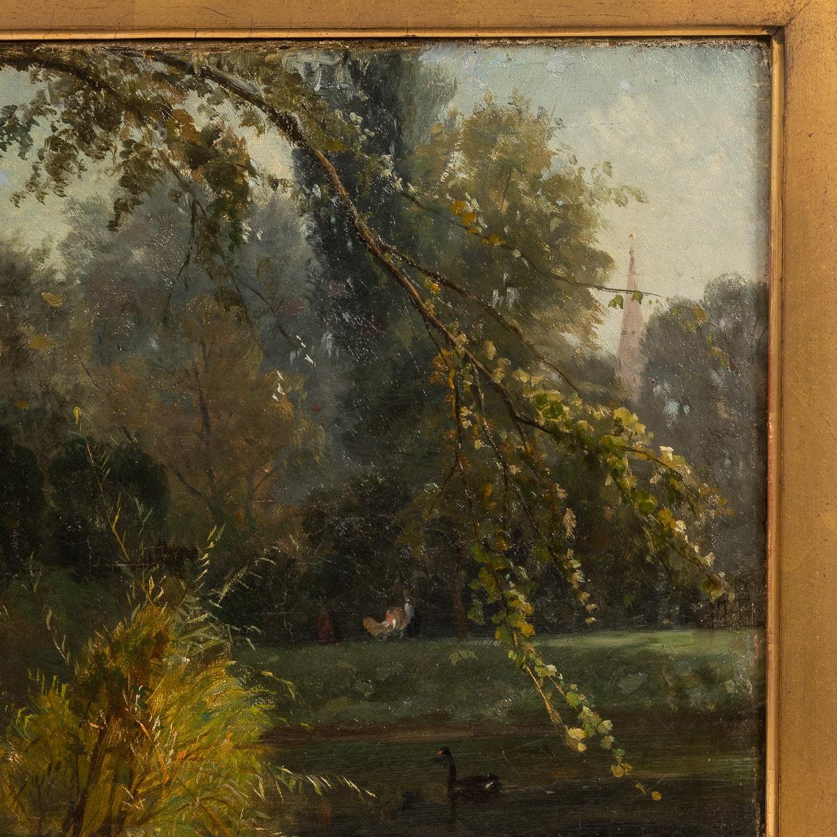 19. Jahrhundert Öl auf Leinwand Ländliches Gemälde, signiert Carl Jutz (1838 - 1916) im Angebot 5