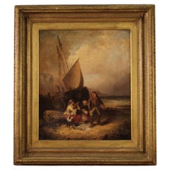 19th Century Oil on Canvas Signed and Dated English Seascape Painting, 1868 