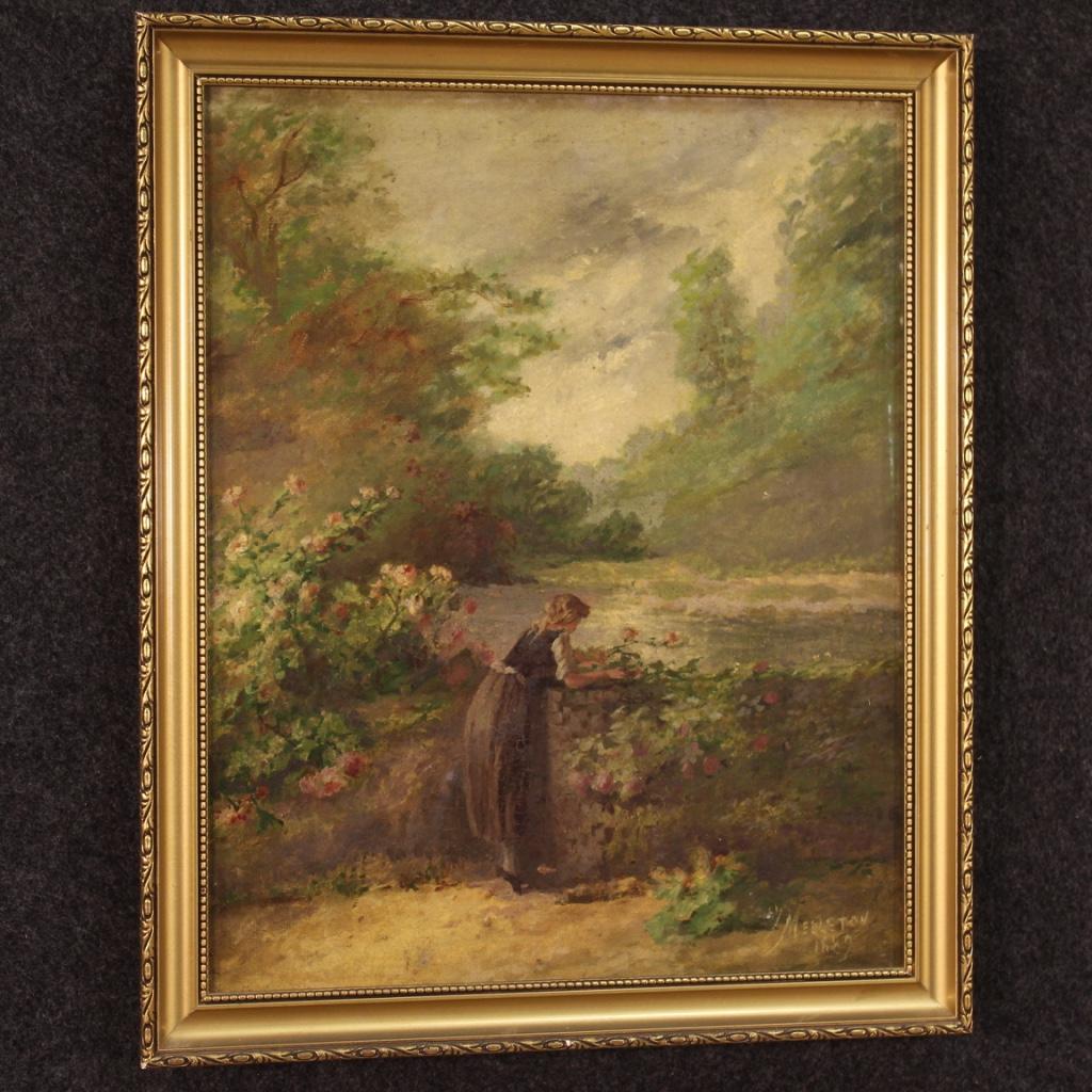19th Century Oil on Canvas Signed and Dated French Landscape Painting, 1889 6