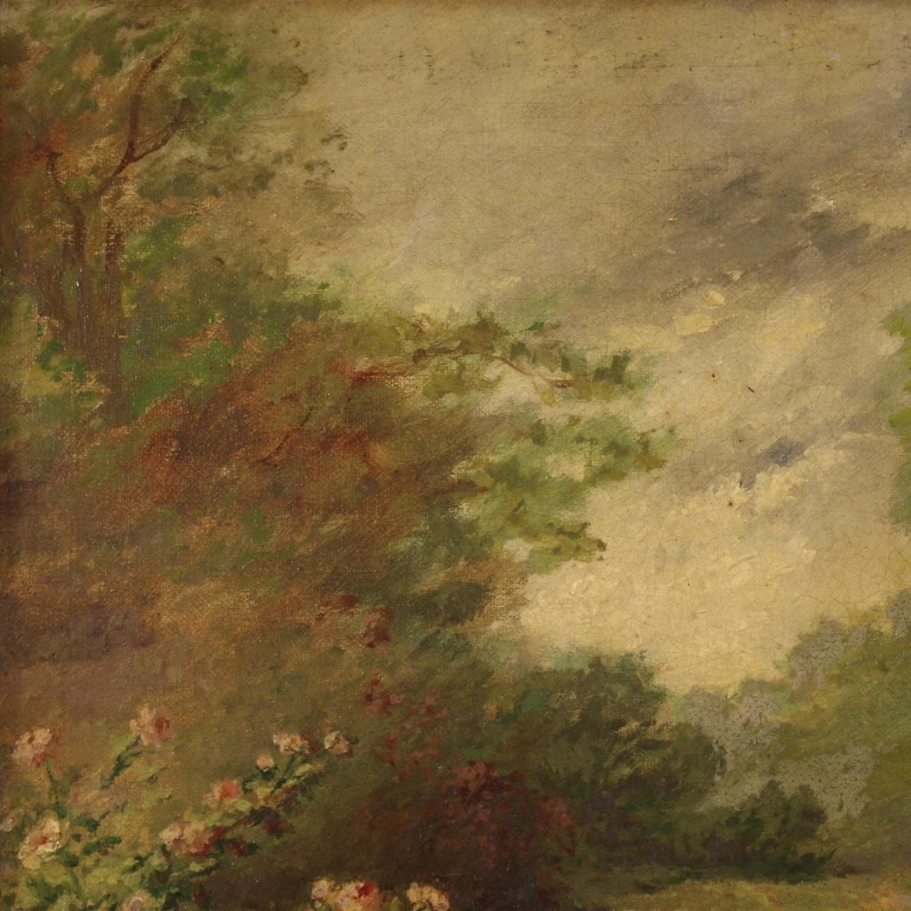 19th Century Oil on Canvas Signed and Dated French Landscape Painting, 1889 2