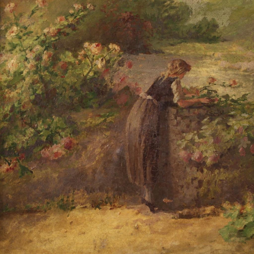 19th Century Oil on Canvas Signed and Dated French Landscape Painting, 1889 3