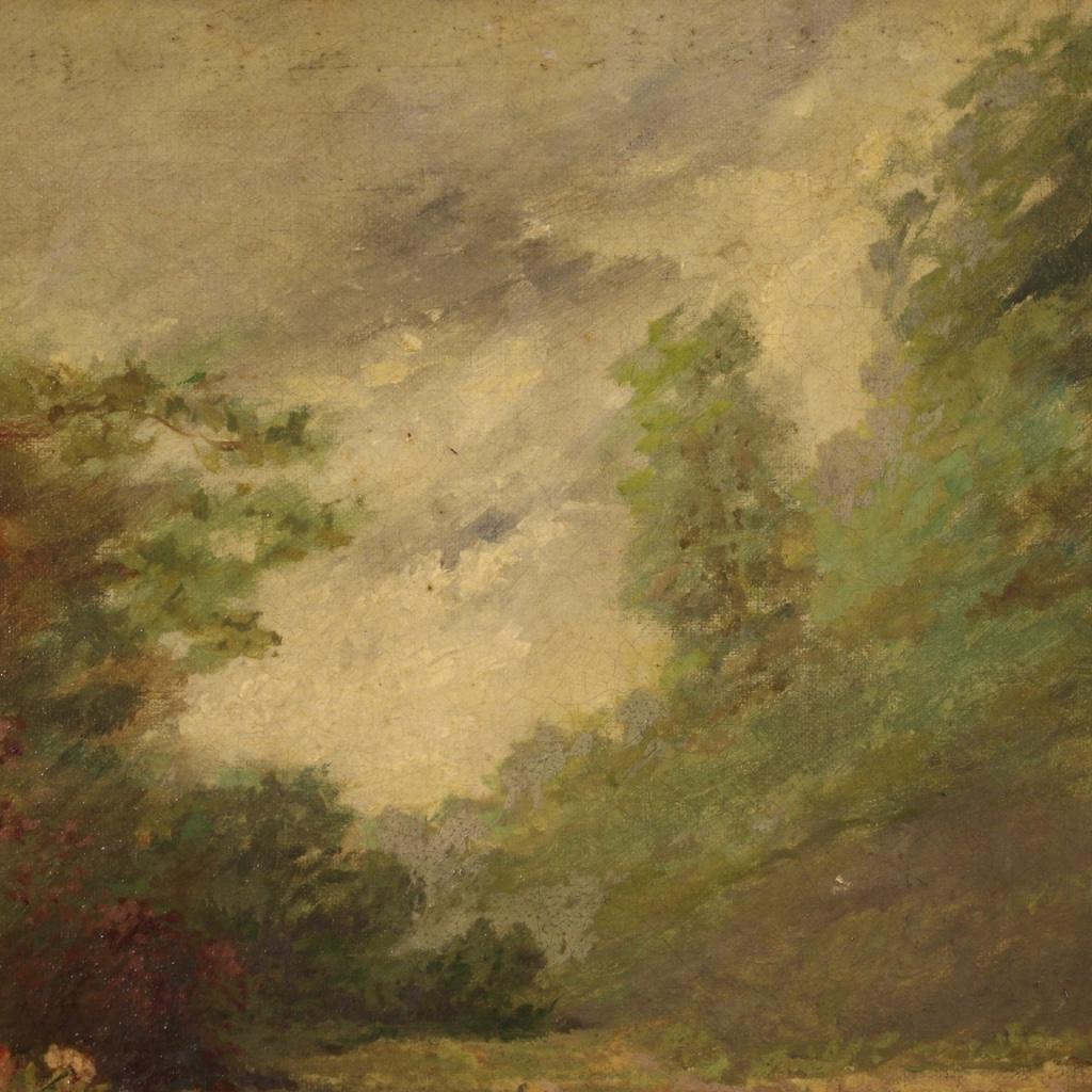 19th Century Oil on Canvas Signed and Dated French Landscape Painting, 1889 5
