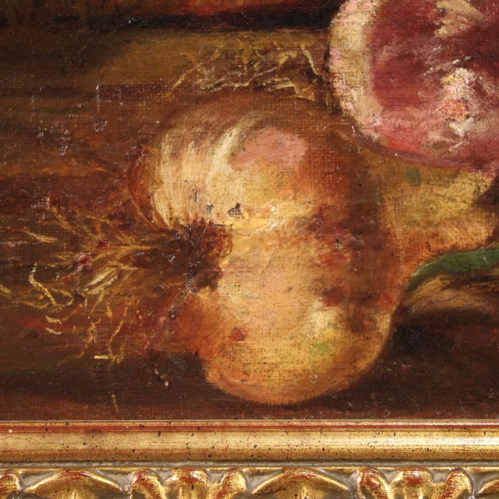 19th Century Oil on Canvas Signed and Dated Spanish Still Life Painting, 1883 For Sale 8