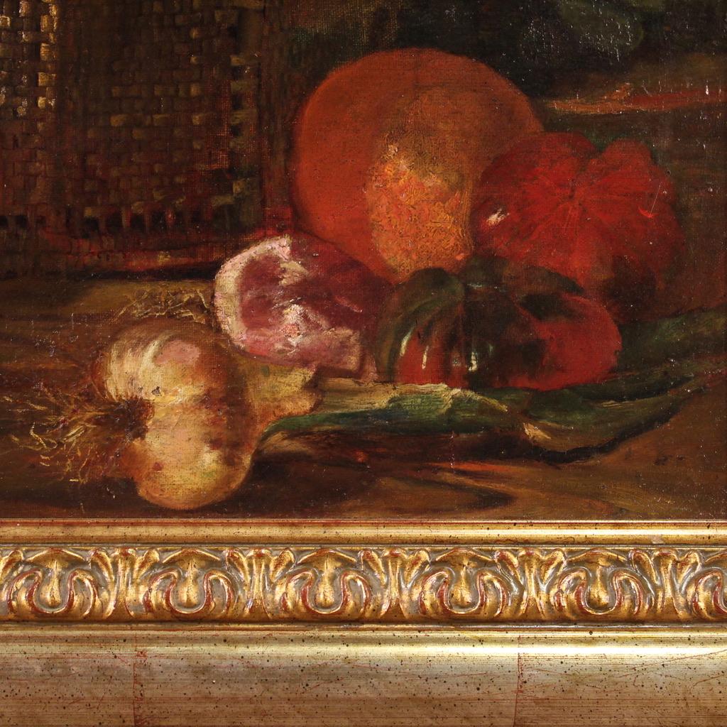 19th Century Oil on Canvas Signed and Dated Spanish Still Life Painting, 1883 For Sale 4