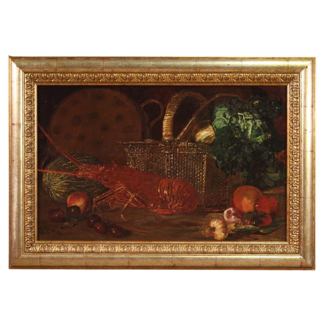 19th Century Oil on Canvas Signed and Dated Spanish Still Life Painting, 1883 For Sale
