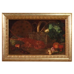 Antique 19th Century Oil on Canvas Signed and Dated Spanish Still Life Painting, 1883
