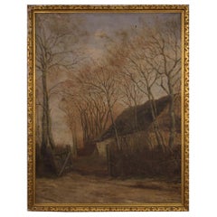 19th Century Oil on Canvas Signed French Landscape Painting, 1887