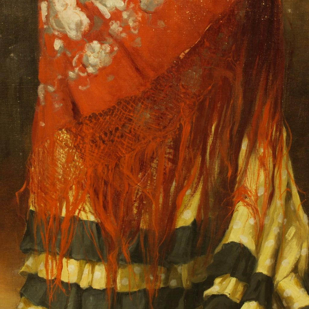 19th Century Oil on Canvas Spanish Dancer Portrait Painting, 1890 2