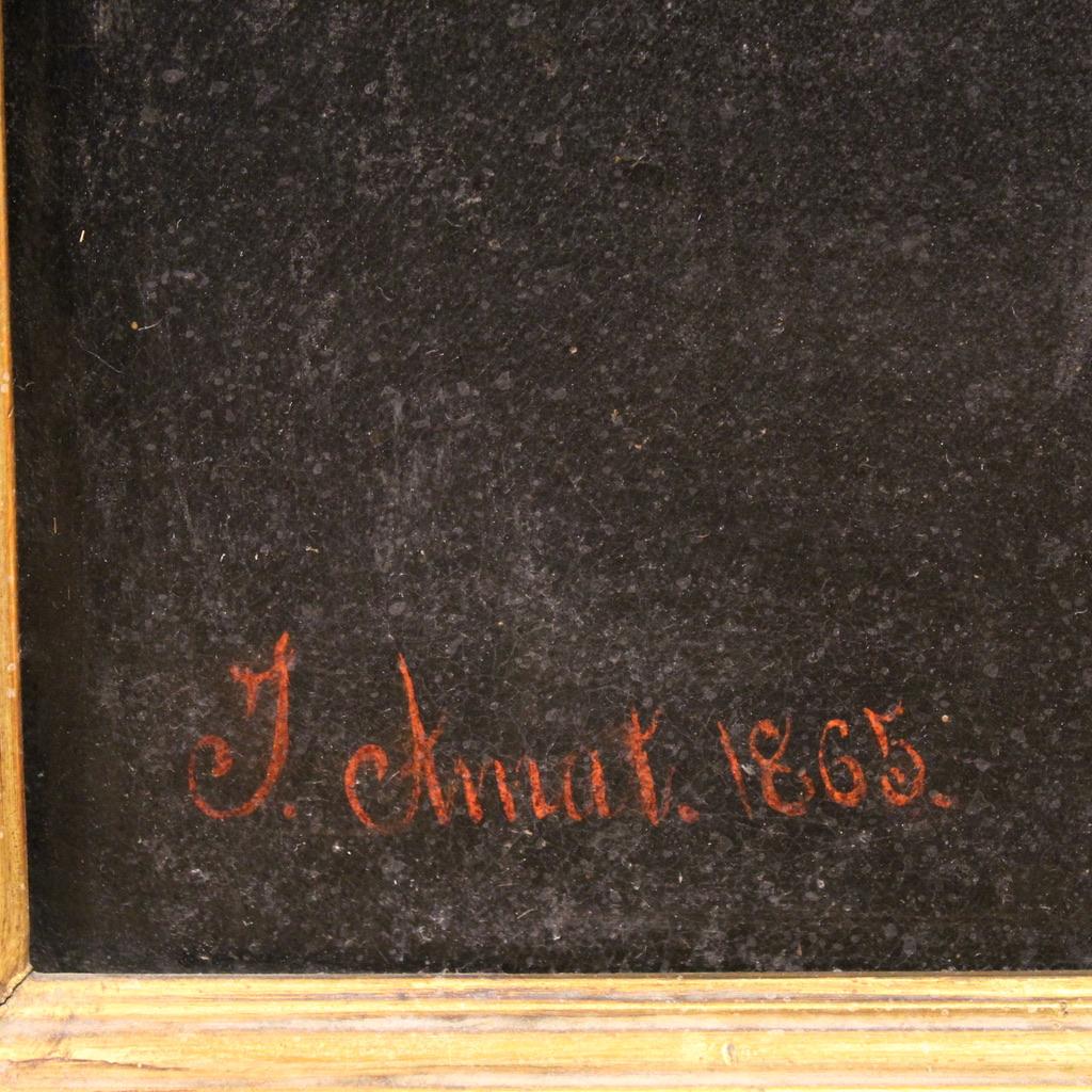 19. Jahrhundert Öl auf Leinwand Spanisch Heiliger Franz von Assisi Gemälde datiert 1865 im Zustand „Relativ gut“ im Angebot in Vicoforte, Piedmont