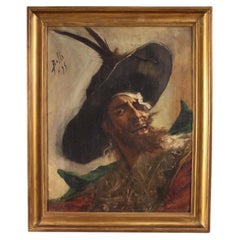 19. Jahrhundert Öl auf Leinwand Spanisch signiert und datiert Malerei Piratenporträt