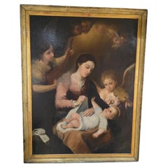 19th-Century Oil on Canvas – The Nativity of Jesus