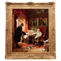 19th Century Oil On Canvas Titled ‘Dean Swift & The Young Merchant’ By T.P. Hall